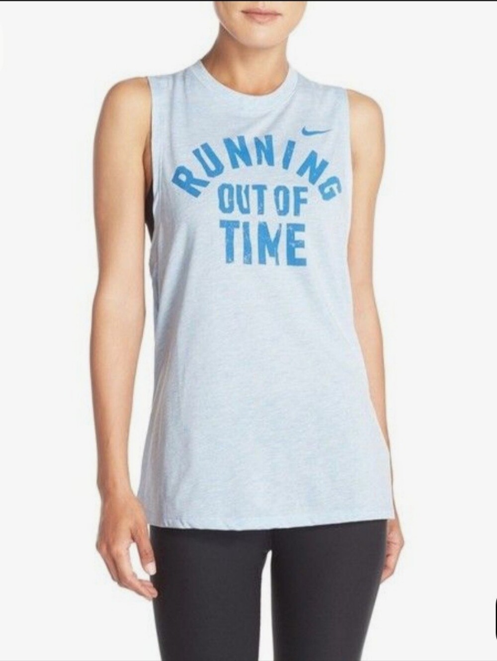 NIKE Dri-Fit Running Out of Time Muscle Tank Top Tee  ** Medium **  EUC!!